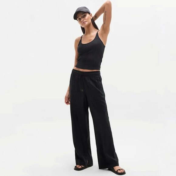 Athleta Pants - NWT Athleta Retreat Linen High Rise Wide Leg Pant Black 2X